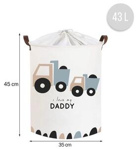 Kosz na zabawki SIPO Ciężarówki I Love Daddy XL