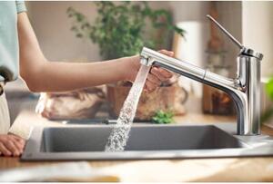 Bateria kuchenna stojąca HANSGROHE Zesis M33 150 2Jet z wyciaganą wylewką Chrom 74800000