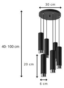 Czarna regulowana lampa wisząca nad stół - S690-Hivo