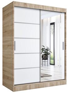 Szafa przesuwna 150 cm dąb sonoma + biały L6-F94