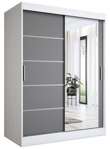 Szafa przesuwna 150 cm biel + antracyt R8-G25