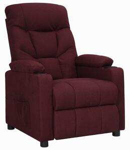 Fotel rozkładany, fioletowy, tapicerowany tkaniną