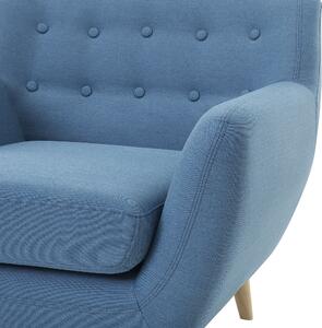 Fotel tapicerowany do salonu w stylu retro pikowany niebieski Motala Beliani