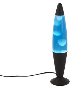 Lampa lawa niebieska z białym woskiem z diodą LED - Molten Lava