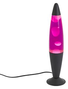 Lampa lawa różowa z białym woskiem z diodą LED - Molten Lava