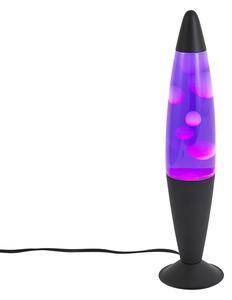 Lampa lawa fioletowa z białym woskiem z LED - Molten Lava