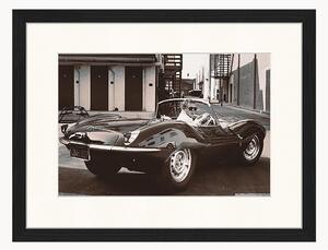 Ręcznie wykonany oprawiony plakat Steve McQueen in His Jaguar