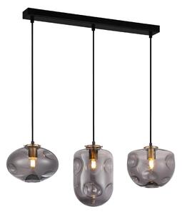 HATELLA lampa wisząca różne klosze dymione z wgłębieniami 3xE27 wykończenie czarne PND-112038-3-BRO+SG
