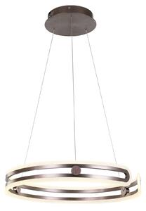KIARA lampa wisząca kawowa podwójny ring LED 80W 3000K MD17016002-1E COFFE