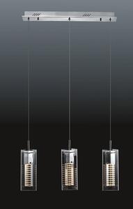 VERIZON lampa wisząca chrom klosz przeźroczysty z piaskowanymi płytkami 3xMR11 MD109003-3B