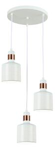 RESTENZA lampa wisząca biała z miedzią 3xE27 PND-2439-3-WH