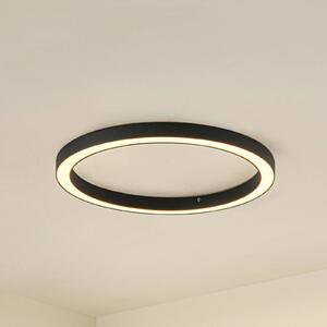Lampa sufitowa LED Neor Lucande, możliwość ściemniania, czarny, przedpokój, metal, nowoczesny