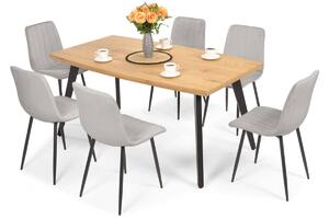 Meble do jadalni 6-osobowe: stół BREMA i krzesła SOFIA - szare