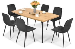 Meble do jadalni 6-osobowe: stół BREMA i krzesła SOFIA - czarny