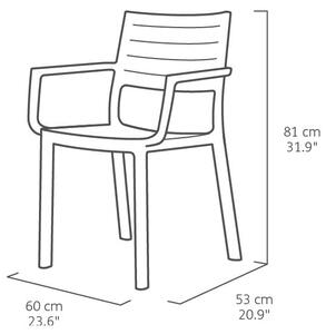 Czarne plastikowe krzesło ogrodowe Metaline – Keter