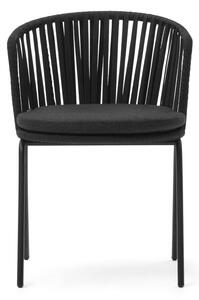 Czarne metalowe krzesło ogrodowe Saconca – Kave Home