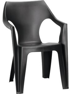 Ciemnoszare plastikowe krzesło ogrodowe Dante – Keter