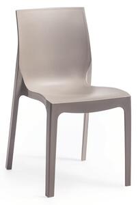 Beżowe plastikowe krzesło ogrodowe Emma – Rojaplast