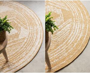 Żółto-kremowy okrągły dywan odpowiedni na zewnątrz ø 140 cm Gemini – Elle Decoration
