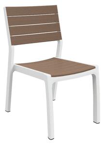Białe/brązowe plastikowe krzesło ogrodowe Harmony – Keter