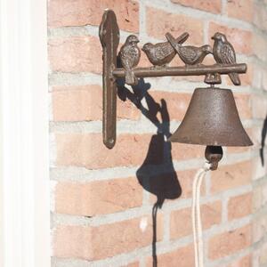 Żeliwny dzwonek ścienny z dekoracyjnymi ptaszkami Esschert Design