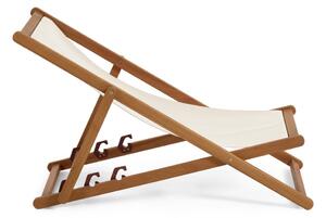 Kremowy składany leżak plażowy z drewna akacji Kave Home Adredna
