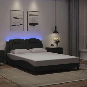 Tapicerowane szare łóżko z podświetleniem led 140x200 E3-G50
