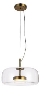 CASTE nowoczesna lampa wisząca klosz przeźroczysty 33cm LED 10W 3000K wykończenie złote PND-17760B-BRSS-CL