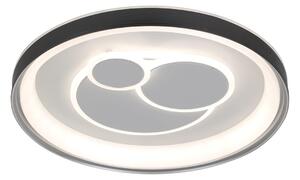 FLORINA nowoczesny okrągły plafon z czarną obwódką LED 46W CCT + pilot PLF-54205-BK-WH