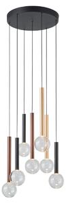 ALINOS lampa wisząca miedź złoto czarny klosze kule LED 28W 3000K PND-24019-7A-BK
