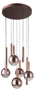 CAMINO lampa wisząca miedziana klosze cieniowane i rurki LED 54W 3000K PND-24038-9A-COPP