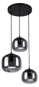 CALTO lampa wisząca czarna klosze dymione 3xE27 PND-67705-3-BK-SG
