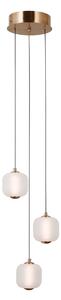 GANTI lampa wisząca złota klosze białe matowe LED 8W 3000K PND-34362-3-HBR-OPAL