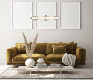 GASTEL lampa wisząca czarno-złota klosze białe przeźroczysty LED 22W 3000K PND-74937-5-BK