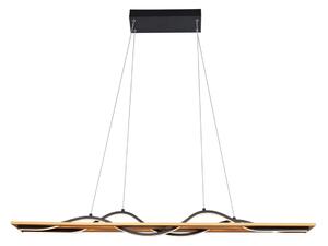 CONATO lampa wisząca czarna z drewnem sosnowym LED 35W 3000K PND-23848-30W-BK-GD