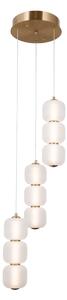 GANTI lampa wisząca złota klosze białe matowe LED 20W 3000K PND-34362-9-HBR-OPAL