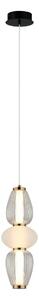 GASTEL lampa wisząca czarno-złota klosze białe przeźroczysty LED 16W 3000K PND-74937-3-BK