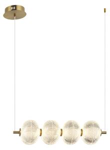 LAZIE złota lampa wisząca kule przeźroczyste ze szlifem LED 19W 3000K PND-29038-4-GD