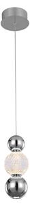 OTER lampa wisząca kule chromowane i przezroczysta ze szlifem LED 7W 3000K PND-83728-7W-3K-CH