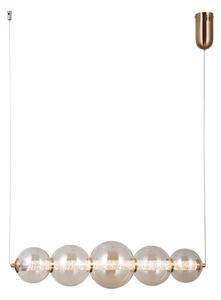 BUTERO lampa wisząca złota klosze kule bursztynowe LED 18W 3000K PND-34359-5H-HBR-AMB