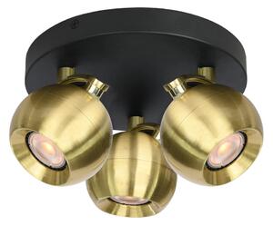 LAFIN lampa sufitowa czarno-mosiężna ze spotami 3xGU10 regulowana SPL-45379-3R-BK-GD