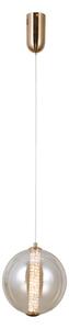 BUTERO lampa wisząca złota klosz kula bursztynowa fi 20cm LED 9W 3000K PND-34359-M-HBR-AMB