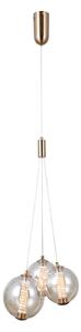 BUTERO lampa wisząca złota klosze kule bursztynowe w kiści LED 12W 3000K PND-34359-3-HBR-AMB