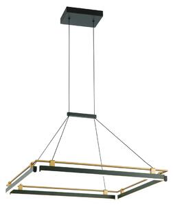 MERLOT lampa wisząca czarno-złota kwadratowa ramka LED 44W 3000K PND-54638S-44W-3K-BK-GD