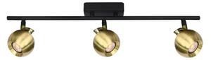 LAFIN lampa listwa sufitowa czarno-mosiężna ze spotami 3xGU10 regulowana SPL-45379-3-BK-BRSS