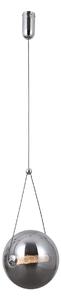 RASTIA lampa wisząca klosz kula 25cm szkło dymione LED 12W 3000K PND-34361-L-CH-SG