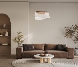 FOREN lampa wisząca brązowa z akrylowym wygiętym kloszem LED 47W 3000K PND-59178-47W-3K