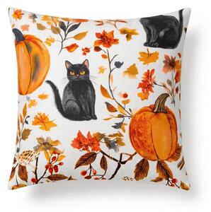 Poszewka na poduszkę z mikrofibry CATS AND PUMPKINS 45x45 cm, kolorowy