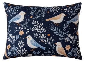 Poszewka na poduszkę z mikrofibry DENIM BIRDS 50x70 cm, niebieski