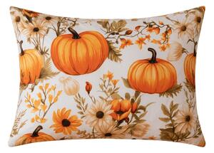 Poszewka na poduszkę z mikrofibry FLOWERS AND PUMPKINS 50x70 cm, pomarańczowy